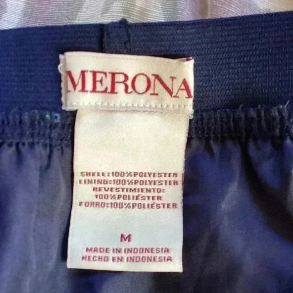 Merona Navy Blue Floral Flowy  Pleated Skirt Size Medium multi colored - Picture 6 of 6